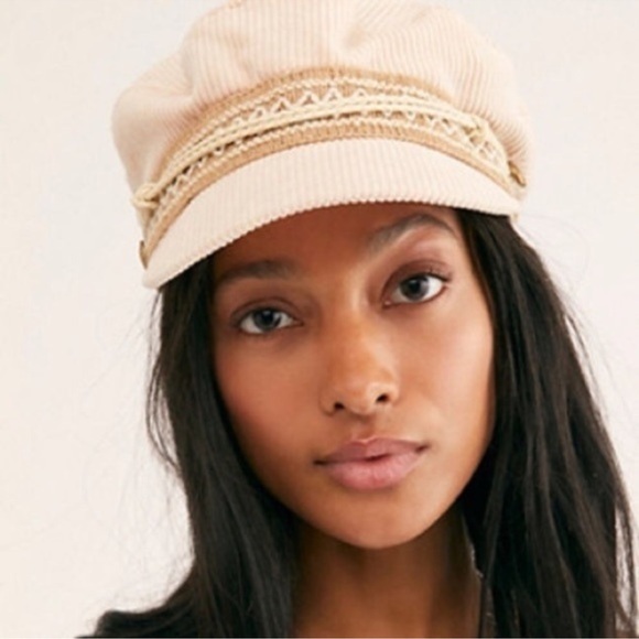 NWT Free People Peter Grimm Ivory Embellished Military Hat One Size - Picture 11 of 11